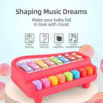 2 in 1 Musical Xylophone and Mini Piano for Kids